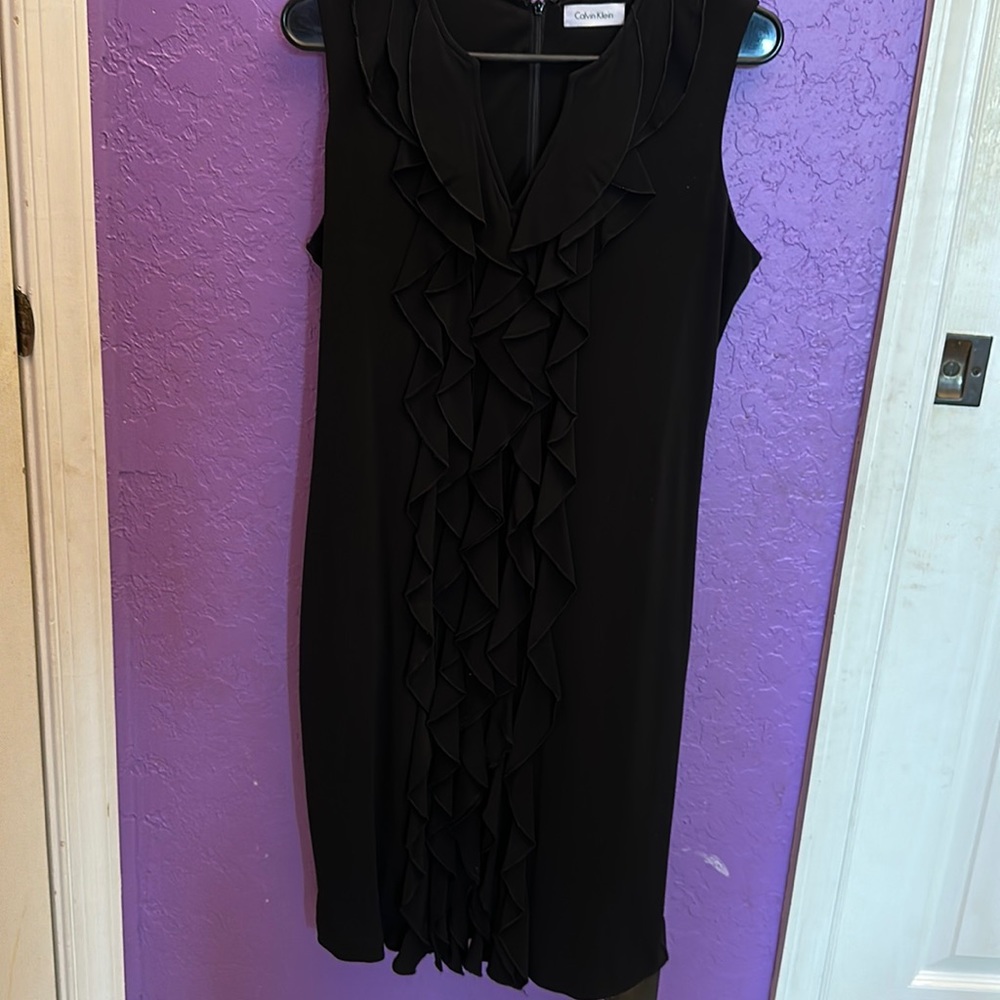 Amazing little black dress with full ruffle detail down the front